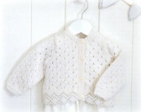 Knitting Pattern - Peter Pan P1163 - Merino Baby DK - Lacy Round & V-Neck Cardigan